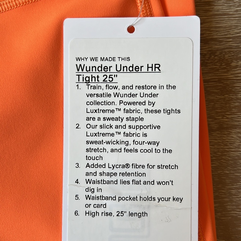 Lululemon Wunder Under High Rise Tight 25” ORSO - Picture 4 of 13